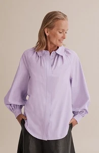 Country Road Lilac Purple Cotton Linen Button Up Blouse Size 12 Oversize Fit - Picture 1 of 13
