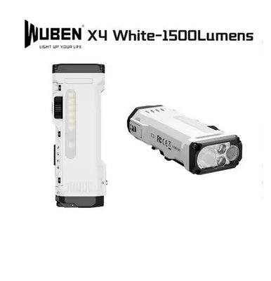 Linterna WUBEN X4 EDC Max 1500 Lúmenes USB-C Recargable Antorcha Blanca Lado RGB - Imagen 1 de 4