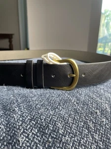 Schwarz Größe 3X 50 Zoll Vollleder Gürtel BH Ton Hardware - Bild 1 von 4