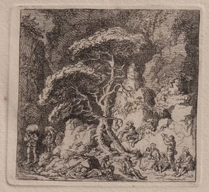 WEIROTTER `RASTENDE PERSONEN IN DER FELSENSCHLUCHT´ W. 214, RADIERUNG, ~1766 - Bild 1 von 3