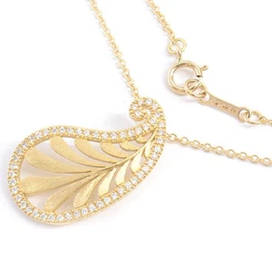 Tiffany & Co Villa Palm Leaf Diamond Necklace 750Yg Women Gold One Size - Picture 1 of 5
