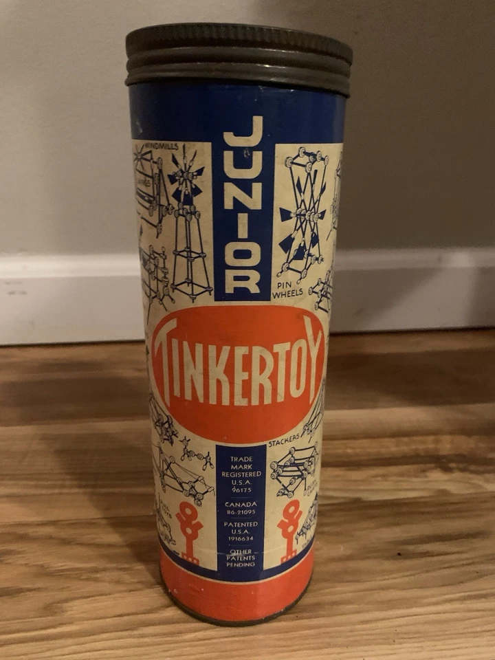 Vintage 1927-1931 Toy Tinkers Inc. Tinkertoy Set with Pieces Shown - Image 1 of 2