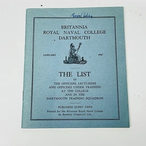 Royal Naval College Dartmouth Buch DIE LISTE der Offiziere, Kadetten etc. Januar 1967 - Bild 1 von 5