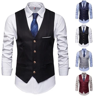 New Fashion Hot Vest Comfy Elegant Formal Mens Outwear Autumn Business - Image 1 of 4