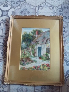 LATE 19TH CENTURY DAVID WOODLOCK WATERCOLOUR OF A COUNTRY COTTAGE SCENE . M3627 - Picture 1 of 13