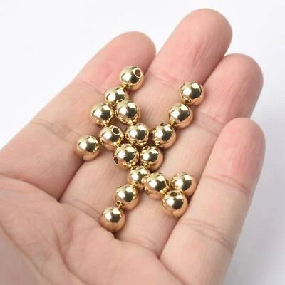 Cuentas espaciadoras de metal sueltas redondas de latón macizo de 4 mm ~ 18 mm hallazgos artesanales hágalo usted mismo Foto 1 de 4