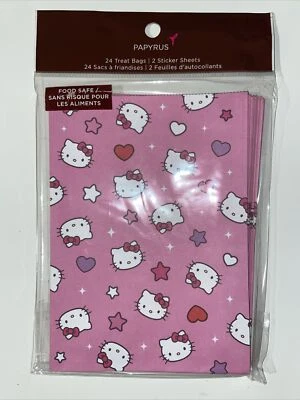 Sacolas de guloseimas Papyrus Hello Kitty 24 sacos seguros para alimentos com 2 folhas adesivas - Imagem 1 de 4