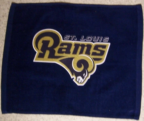 NFL Rally Fan Towel Los Angeles St Louis Rams NEW Golf Crying Hand 100% Cotton Cover