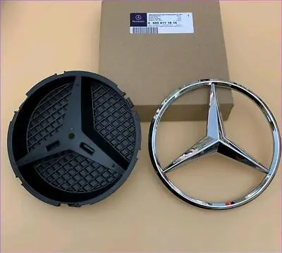Fit Mercedes-Benz Grundträger Grundplatte Stern Grill Kühlergrill Emblem Sliver • 32.51€