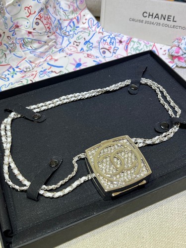 Collana CHANEL Resort Collection Argento CCS Diamante Cubo Trucco Specchio Mini Box