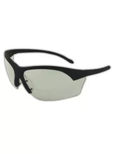 Impact Resistant Reader Glasses - Clear Bifocal Lens, Black Frame, 2.00 Diopter - Picture 1 of 3