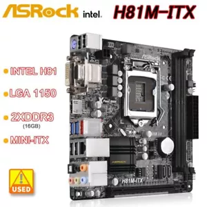 ASRock H81M-ITX LGA1150 DDR3 16 GB PCI-E 2.0 USB3.0 SATA3 MINI-ITX para núcleo - Imagen 1 de 5