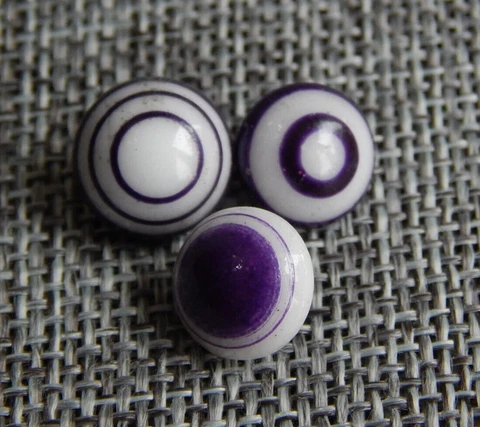 Lot of Vintage Bullseye China Glass Buttons Charm String Purple #28-O Cover
