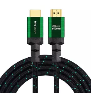 CABLE HDMI 4K ALTA VELOCIDAD 2FT 2.0 Verde Trenzado - Envío Rápido desde EE. UU. - Imagen 1 de 8
