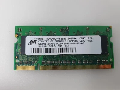 Dell Inspiron 1300 PP21L RAM Memory 512MB DDR2 PC2-4200S Micron MT8HTF6464HDY - Image 1 of 4