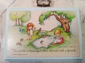 Joan Walsh Anglund Vintage Hallmark 1978 Friendship Wood Wall Plaque Light Blue - Picture 1 of 8