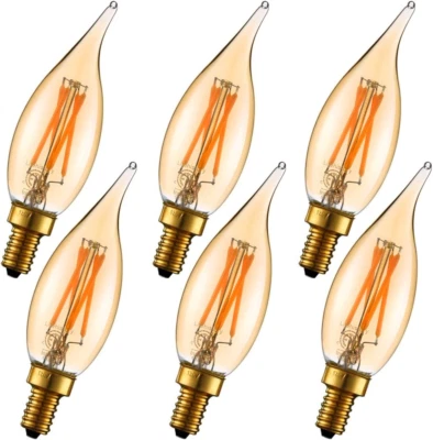 Litehistory Dimmable 4W 2200K Amber CA10 Led Bulb E12 Candelabra Led 250Lm, Warm - Image 1 of 4