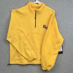 Raw Gear Herren gelb Oversized Fleece Pullover Größe Large Logo Stehkragen - Bild 1 von 11