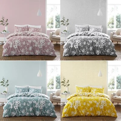 T-TZ Eliza Floral Reversible Duvet Quilt Cover & Pillowcase Set Polycotton Bedding