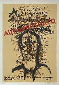 Nelson Dominguez  Autorretrato Print Serigraphy 18/100 27.7”x 19 1/2” Cuban Art - Picture 1 of 6