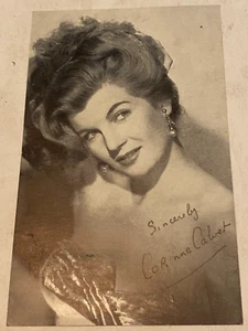 Corinne Calvet 3x5 Picture Postcard 1940s Printed Signature - Picture 1 of 6