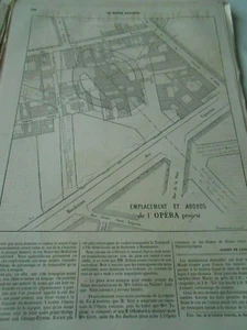 Gravure 1860 - Plan emplacement et abords d l'opéra projeté - Picture 1 of 1