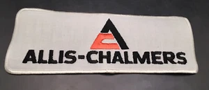 (BoxKK) Vintage Allis Chalmers Embroidered Sew On Patch 8"x3" Farm Tractor - Picture 1 of 1