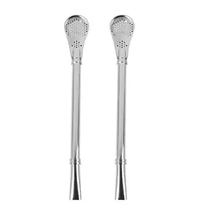 Set of 2 pcs - Stainless Steel Bombilla Gourd Drinking Straw6885 - Bild 1 von 8