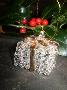 DÄNISCHES KRISTALLGLAS HÄNGEND WEIHNACHTEN GESCHENK PAKET ORNAMENT DEKORATION - Bild 1 von 3