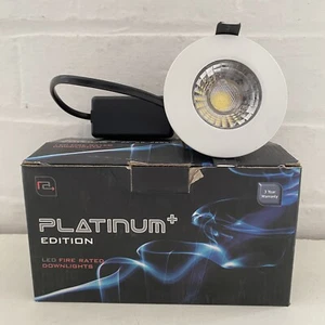 WHITE DOWNLIGHT 10W DIMMABLE 3000K WHITE BEZEL PLATINUM WITH DRIVER CEILING - Picture 1 of 8