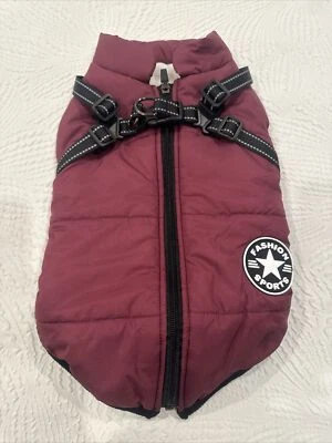 Nuevo V.PET.B.R Perro Chaleco Chaqueta con Arnés Granate Púrpura Vellón Forrado Moda Deporte Foto 1 de 4