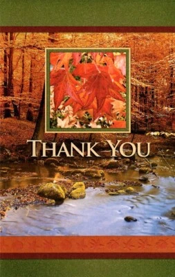 Autumn Fall Leaves Thank You For Your Expression of Sympathy Cards - Set of 25 - Image 1 of 3