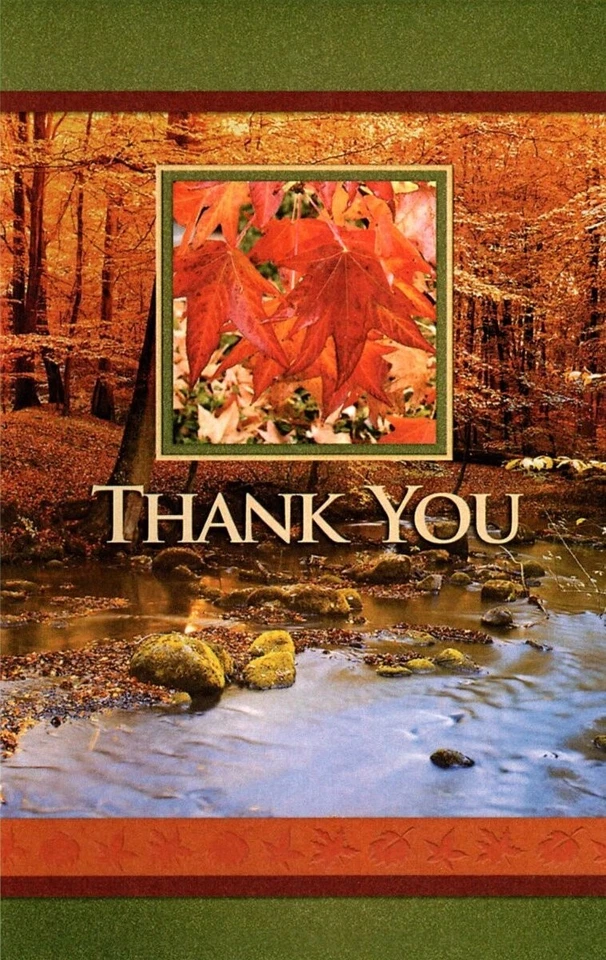 Autumn Fall Leaves Thank You For Your Expression of Sympathy Cards - Set of 25 - Image 1 of 3