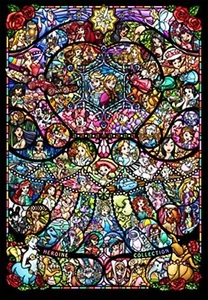 Tenyo Jigsaw Puzzle Heroine collection Disney Pixar Stained Glass 500 Pieces New - Picture 1 of 3