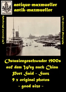 Fotos originales 9 x Escuadrón de Asia Oriental Tropas China Puerto Said 1900s buen tamaño - Imagen 1 de 21