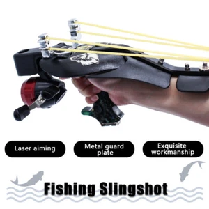Hunting Fishing Slingshot Catapult Shooting Bowfishing Kit Laser Bow Archery US - Picture 1 of 12