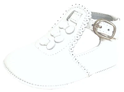 DE OSU - España Bebé Niñas Blanco Cuero Vestido T-Correa Zapatos Cuna -Europeos-Talla 2 Foto 1 de 4