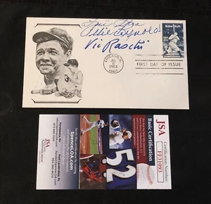 VIC RASCHI, ALLIE REYNOLDS, & SPEC SHEA SIGNED AUTOGRAPHED 1st DAY COVER JSA - Picture 1 of 2