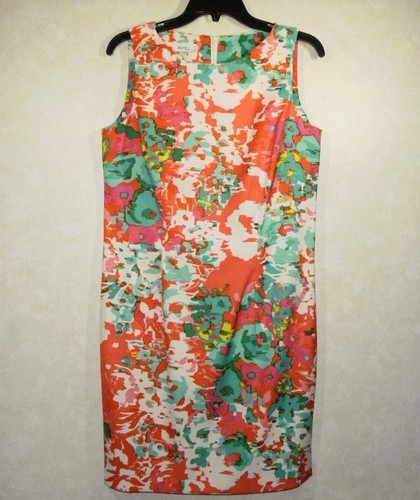 Abito tubino Alyx Limited donna 12 arancione verde rosso floreale girocollo senza maniche