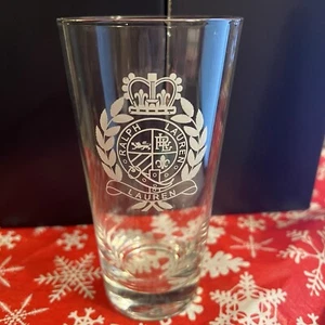 Ralph Lauren Crystal Classic Crest Highball Drinkware Glass - Picture 1 of 7