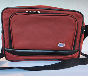 American Tourister Shoulder Strap Carry On Zip Bag Rust Color Pocket Luggage