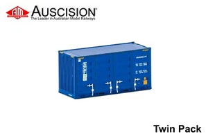 Auscision (CON-117) SCF Blue - 20' Side Door Container - Twin Pack - HO Scale - Picture 1 of 1