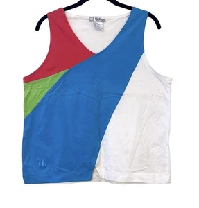 Wilson NWT Women's Color block Vintage Tennis Sleeveless Tank Top Size Large - Picture 1 of 8
