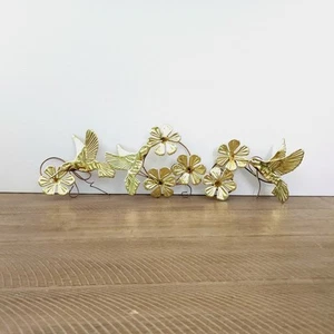 Set of 3 Vintage Brass & Copper Hummingbird Wall Decor Home Interior Springtime - Picture 1 of 9