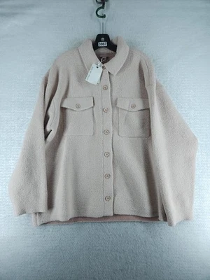 Cazadora de punto doble Barefoot Dreams CozyChic - concha/arcilla rosa nueva con etiquetas $225 talla 1X Foto 1 de 4