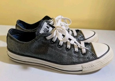 Mujer Converse All Star Brillante Metálico Plata Gris Espiga 532457F Talla 8 Foto 1 de 4