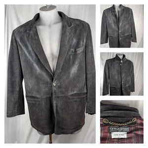 Sport Mantel Jacke Giorgio Armani Black Label Schwarz Wildleder US42 IT54 Italy - Bild 1 von 23