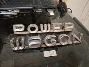 VINTAGE 1957 58 59 DODGE POWER WAGON TRUCK HOOD SIDE EMBLEMS OEM MOPAR - Picture 1 of 5