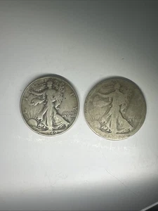 1940 & Unknown Silver Walking Liberty Half Dollar Circulated Single Coin - Picture 1 of 7