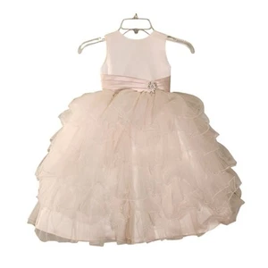 JOAN CALABRESE by Mon Cheri Ruffled Flower Girls Dress, Size 4 - Picture 1 of 12